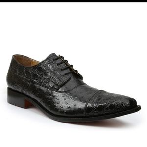 NWT Giorgio Brutini Hearst Black Croc / Ostrich